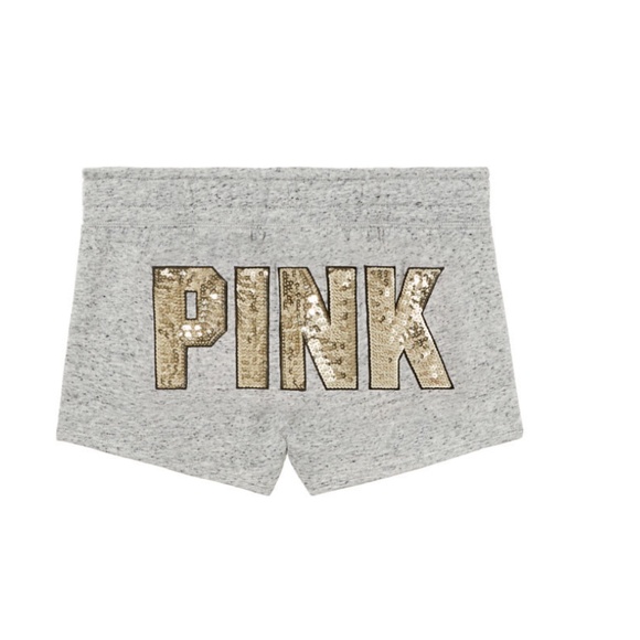 Victoria Secret Pink Retro Shorts with gold bling, Sz large, NWOT - Picture 3 of 8